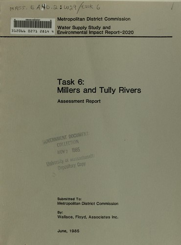 Cover for Task 6 : Millers and Tully Rivers