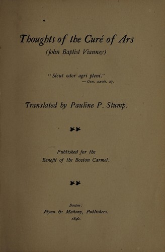 Cover for Thoughts of the Cur©♭ of Ars (John Baptist Vianney)