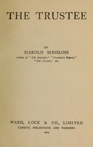 Cover for The trustee