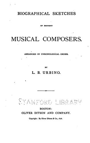 Cover for Biographical sketches of eminent musical composers.