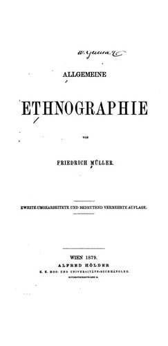 Cover for Allgemeine Ethnographie