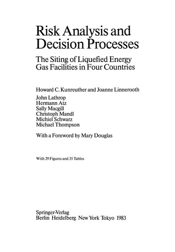 Cover for Risk Analysis and Decision Processes
