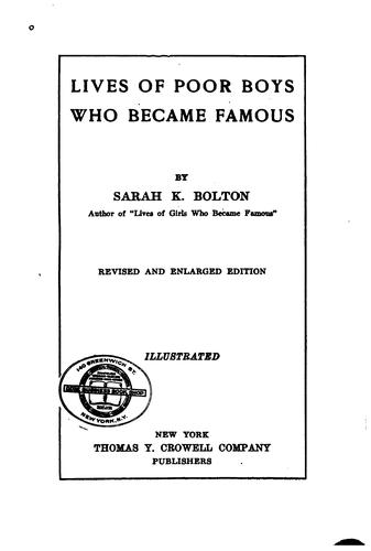 Cover for Lives of poor boys who became famous