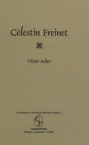 Cover for Célestin Freinet