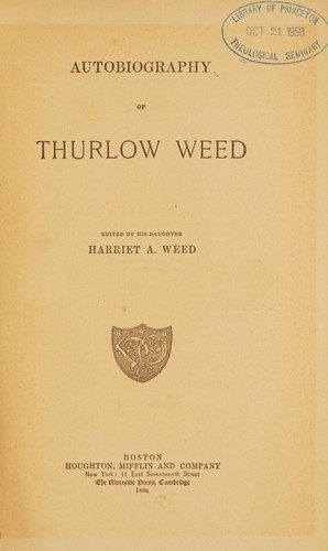 Cover for Life of Thurlow Weed