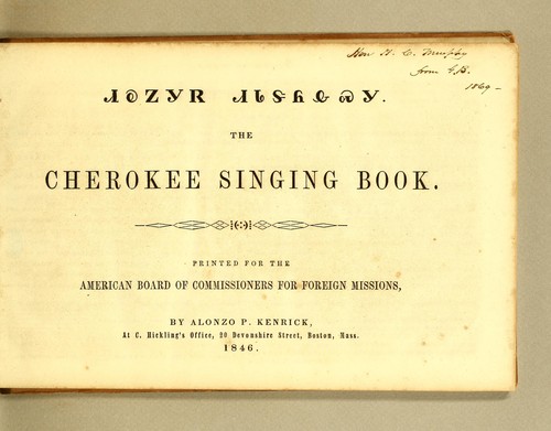 Cover for The Cherokee singing book