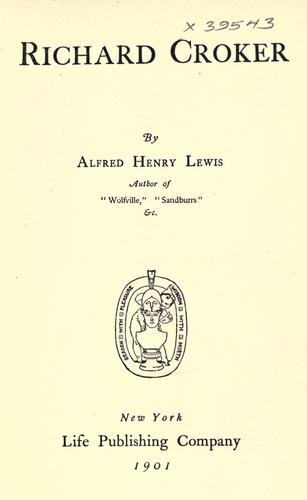 Cover for Richard Croker