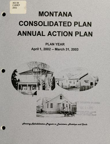 Cover for Montana consolidated plan, annual action plan