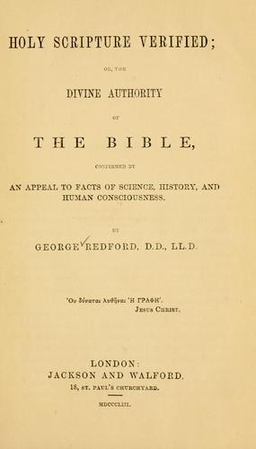 Cover for Holy scripture verified