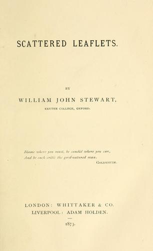 Cover for Scattered leaflets.