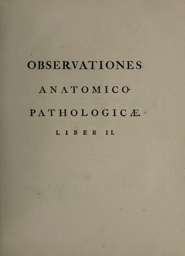 Cover for Observationes anatomico-pathologicae