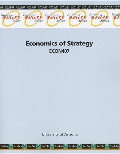 Cover for ECON 407 Economics of Strategy Spring 2010