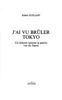 Cover for J'ai vu brûler Tokyo