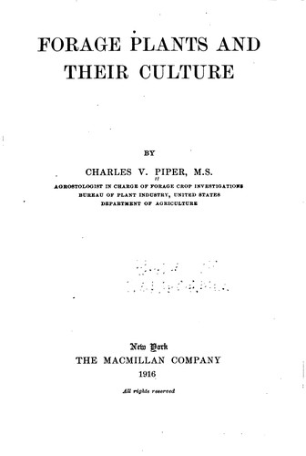 Cover for Forage Plants and Their Culture