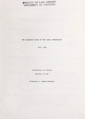 Cover for The changing faces of the legal profession