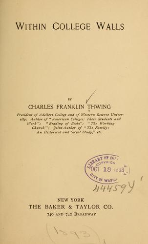 Cover for Within college walls