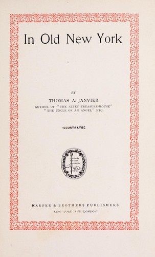 Cover for In old New York