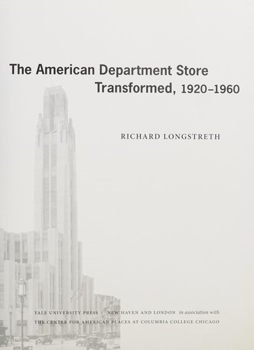 Cover for The American department store transformed, 1920-1960