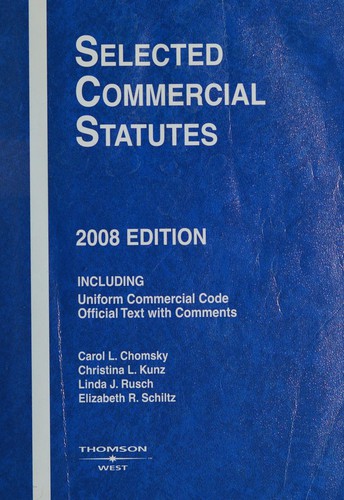 Cover for Selected Commercial Statutes