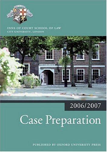 Cover for Case Preparation 2006-07 (Blackstone Bar Manual)