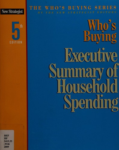 Cover for Who's buying executive summary of household spending