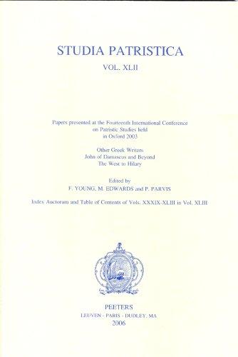 Cover for Other Greek Writers, John of Damascus and Beyond, the West to Hilary (Studia Patristica)