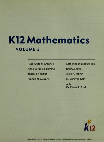 Cover for Progress in Mathematics - 3rd grade level