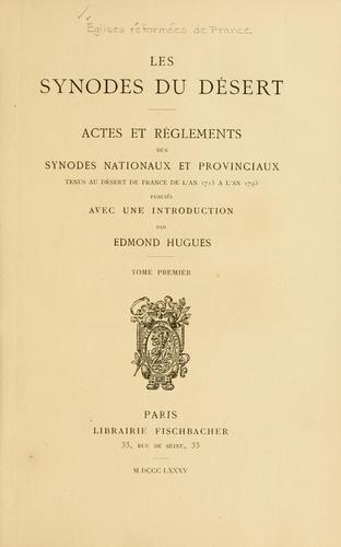 Cover for Les Synodes du Désert