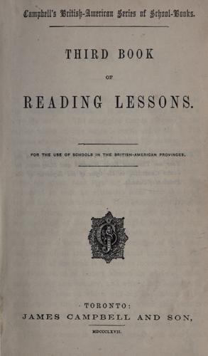 Cover for Third book of reading lessons ; for the use of schools in the British-American provinces.