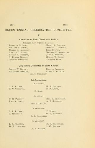 Cover for bi-centennial celebration of the First Congregational church and society of Bridgeport