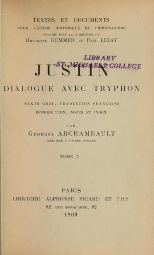 Cover for Dialogue avec Tryphon