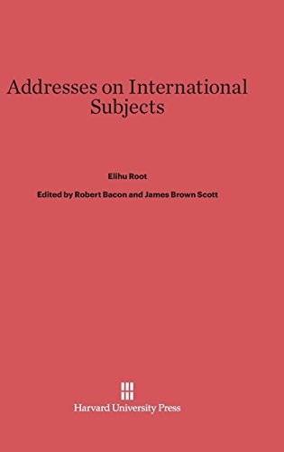 Cover for Addresses on International Subjects
