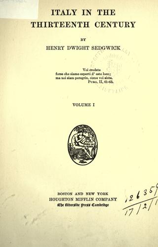 Cover for Italy in the thirteenth century.