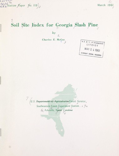 Cover for Soil site index for Georgia slash pine
