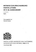 Cover for Beiträge zur Sprachwirkung Martin Luthers im 17./18. Jahrhundert