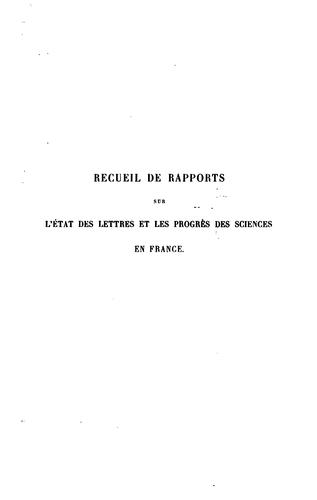 Cover for Rapport sur les progrès de la stratigraphie ...