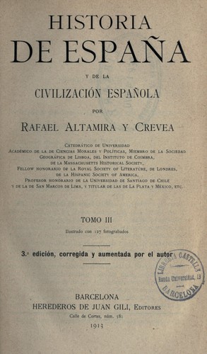 Cover for Historia de España y de la civilizacion española