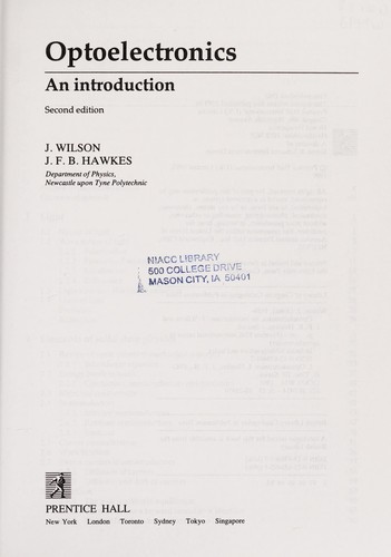 Cover for Optoelectronics, an introduction
