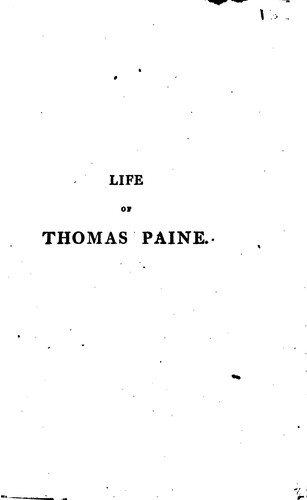 Cover for The life of Thomas Paine.