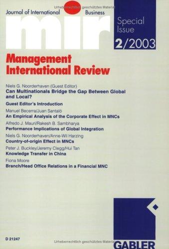 Cover for Management International Review