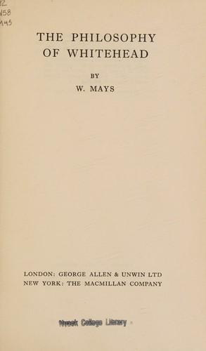 Cover for The Philosophy of Whitehead