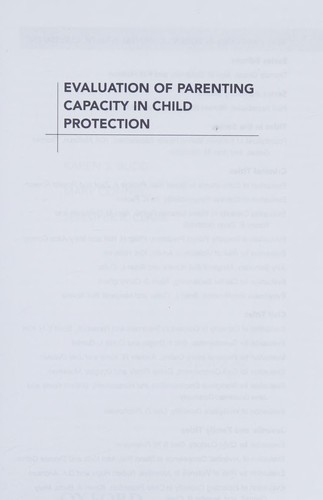 Cover for Evaluation of parenting capacity in child protection