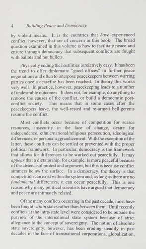 Cover for Building Peace and Democracy in Post-Conflict Societies