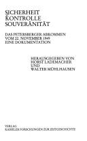 Cover for Sicherheit, Kontrolle, Souveränität