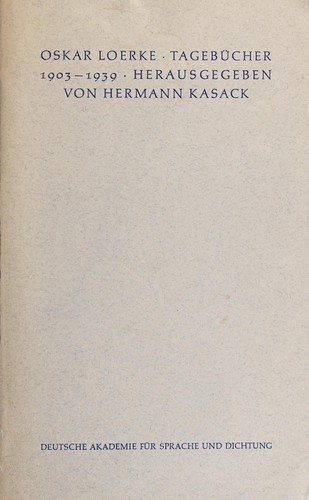 Cover for Tagebücher, 1903-1939