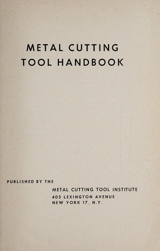 Cover for Metal cutting tool handbook.