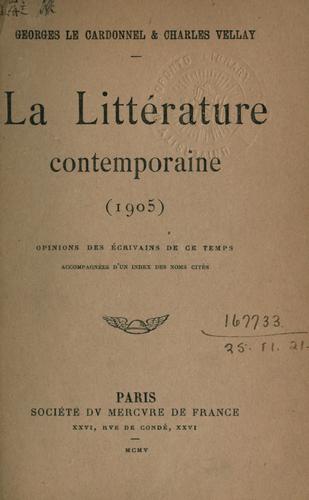 Cover for littérature contemporaine, 1905.