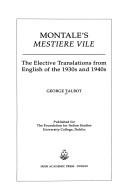 Cover for Montale's mestiere vile