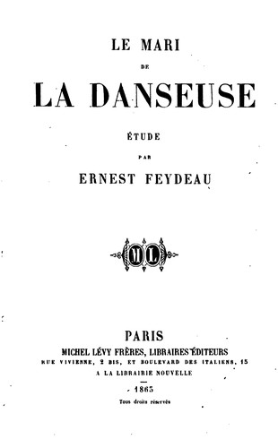 Cover for Le Mari de la danseuse: étude