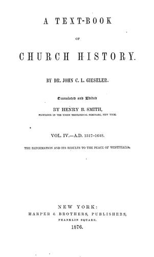 Cover for A text-book of church history